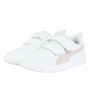 プーマ(PUMA)ジュニアスニーカー スポーツシューズ コートフレックス グリッツ PS ホワイト ピンク 40838101 スポーツ カジュアル シューズ