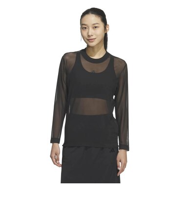 アディダス（adidas）ソフト リュクス レギュラーフィット メッシュ長袖Tシャツ MME67-KG9420