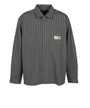 エクストララージ(XLARGE)ストライプ ワーク シャツ 101253014005-OLIVE