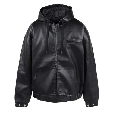 ルーカ（RVCA）BACK SIDE ARCH OE ACTIVE フェイクレザージャケット BG042752 BLK