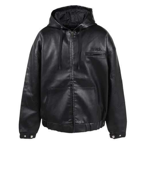 ルーカ（RVCA）BACK SIDE ARCH OE ACTIVE フェイクレザージャケット BG042752 BLK