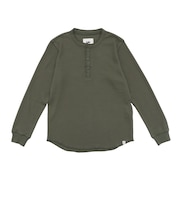 エルケクス(ELKEX)ワッフル ヘンリー 長袖Tシャツ EKM6FA0056 KHK