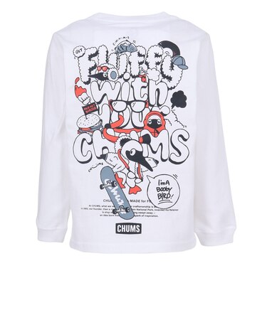 チャムス（CHUMS）キッズ フラッフィーポケットブラッシュド ロングスリーブTシャツ CH21-1475-W001