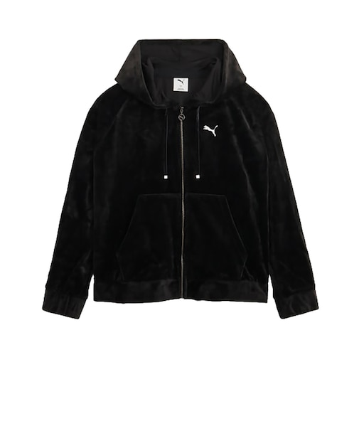 プーマ（PUMA）ESS エレベーテッド ベロア フルジップ フーディ 638513 01 BLK