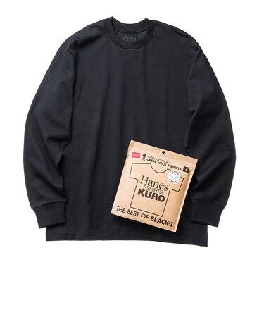 ヘインズ（Hanes）KURO クルーネックロングスリーブTシャツ HM4-D202 090