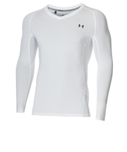 アンダーアーマー（UNDER ARMOUR）ゴルフウェア 長袖 吸汗速乾 ヒートギア フィッティド ロングスリーブ Vネック シャツ 1371673 100
