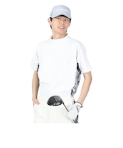 トランスコンチネンツ（TRANS CONTINENTS）ゴルフウェア 半袖 メンズ 幾何柄 モックネックTシャツ 24WTRX01-WH