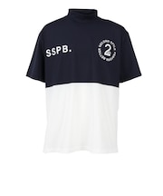 ゴルフウェア 接触冷感 ハーフジップ ビッグ半袖モックネック 242223-NVY