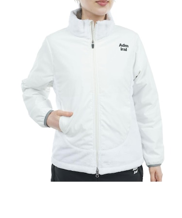アドミラル ゴルフ（Admiral GOLF）ゴルフウェア アウター 保温 撥水 ボアミックス 中綿ジャケット ADLA480-WHT