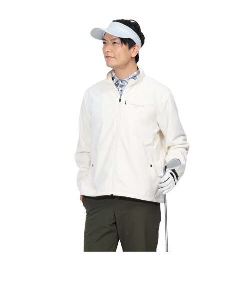 トランスコンチネンツ（TRANS CONTINENTS）ゴルフウェア アウター 撥水 裏メッシュ 起毛 フルジップアウター X24AW02T-WH