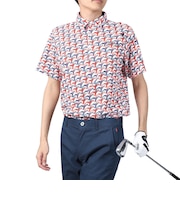 ルコックスポルティフ(lecoqsportif)ゴルフウェア 吸汗速乾 ストレッチフォーサー エッフェル塔柄半袖シャツ QGMXJA05 RD00