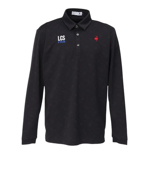ルコックスポルティフ（lecoqsportif）ゴルフウェア 吸汗速乾 ストレッチフォーサー ジャガード 長袖シャツ LG4FLS03M BK00