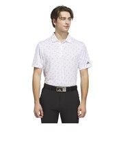 アディダス(adidas)ゴルフウェア メッシュ総柄 半袖 ポロシャツ KUH65-JN8275W/GRN