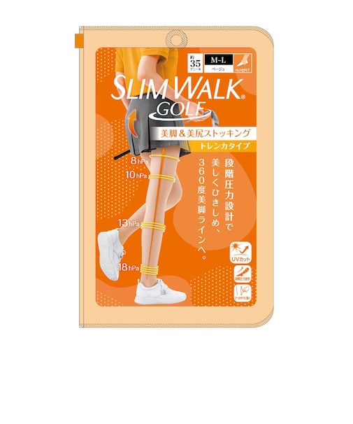 スリムウォーク（SLIM WALK）ゴルフ 段階着圧 抗菌防臭 スリムウォークゴルフ 美脚 美尻ストッキング SWG007 ML