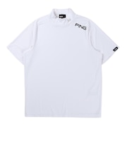 ピン(PING)ゴルフウェア モックネック 半袖 メッシュパネル ジャカード ハイネックシャツ 621-5167201-030