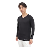トミーアーマー(Tommy Armour)ゴルフウェア 接触冷感 高通気 長袖 Vネックシャツ TAGC25S040006 BLK