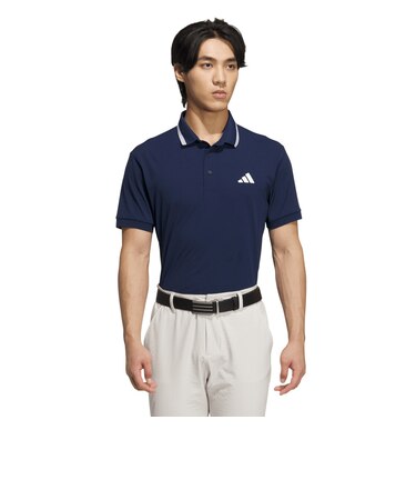 アディダス（adidas）ゴルフウェア ワンポイントロゴ UVケア付き半袖ポロシャツ KVH14-JF6272NVY