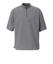 SILVER SCOT(シルバースコット)ゴルフウェア アウター 撥水 WOVEN ハーフジップ 半袖 プルオーバー SS25SST004 GRY
