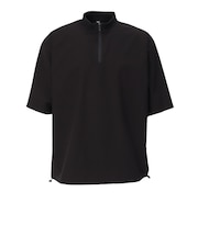 SILVER SCOT(シルバースコット)ゴルフウェア アウター 撥水 WOVEN ハーフジップ 半袖 プルオーバー SS25SST004 BLK