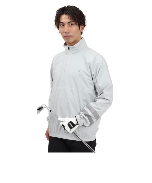 ハーレー（HURLEY）ゴルフウェア アウター 撥水 防風 ファントム レイン 長袖 プルオーバー MGRN251098-SGY