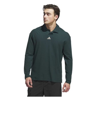 アディダス(adidas)ゴルフウェア ビヨンド ルーズフィット 長袖 ポロシャツ KKW56-JN3039 DGRN