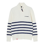ロサーセン(ROSASEN)ゴルフウェア 長袖 ハーフジップ ボーダーニット 045-14013-25AW-005