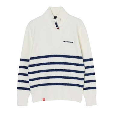 ロサーセン（ROSASEN）ゴルフウェア 長袖 ハーフジップ ボーダーニット 045-14013-25AW-005