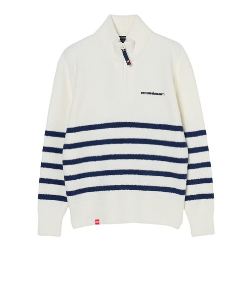 ロサーセン（ROSASEN）ゴルフウェア 長袖 ハーフジップ ボーダーニット 045-14013-25AW-005