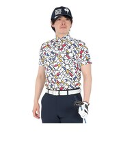 ルコックスポルティフ(lecoqsportif)ゴルフウェア 吸汗速乾 カラーブロックグラフィック 小柄半袖シャツ LG5SHS03M WH00