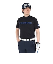 ルコックスポルティフ(lecoqsportif)ゴルフウェア 吸汗速乾 半袖 カラーブロック柄 モックネック 半袖シャツ LG5SHS51M BK00