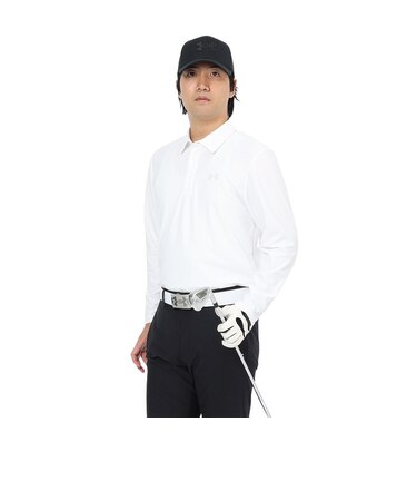 アンダーアーマー（UNDER ARMOUR）ゴルフウェア Mid ロゴ 長袖ポロシャツ 25 6011492 100