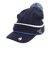 ルコックスポルティフ(lecoqsportif)ゴルフ 防寒 帽子 ケーブル編み 庇付きニットキャップ LG5FCP40L NV00