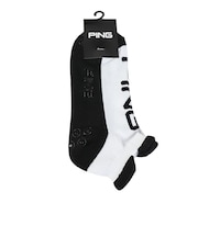 ピン(PING)ゴルフ 消臭 足底パイル ロゴ アンクルソックス 621-6186101-010