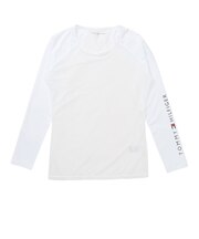 ゴルフウェア 吸水速乾 抗菌防臭 Uネック 長袖インナーシャツ THLA491-WHT