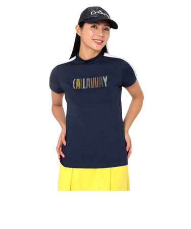 キャロウェイ（CALLAWAY）ゴルフウェア 半袖モックネックシャツラインストーン付 C26134209-1120