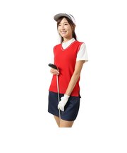 フィドラ（FIDRA）ゴルフウェア ドット柄 ニットベスト FD5VUK16 RED