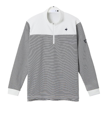 ルコックスポルティフ（lecoqsportif）ゴルフウェア 蓄熱保温 ヒートナビ ハーフジップ 長袖シャツ LG5FLS81M WH00