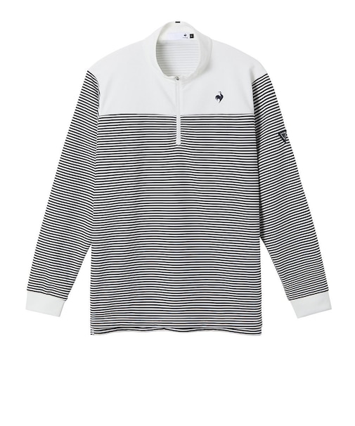 ルコックスポルティフ（lecoqsportif）ゴルフウェア 蓄熱保温 ヒートナビ ハーフジップ 長袖シャツ LG5FLS81M WH00