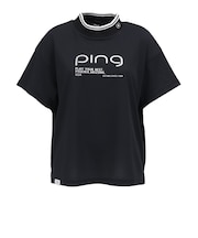 ピン(PING)ゴルフウェア モックネック 変形 カノコ 半袖ハイネックカットソー 622-6167300-010