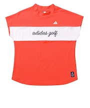アディダス(adidas)ゴルフウェア 接触冷感 モックネック 半袖 CB フレンチスリーブ OGH87-KM2219 RED