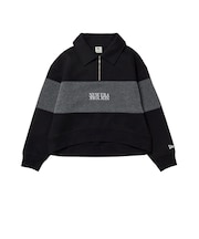 ニューエラ(NEW ERA)ゴルフウェア スウェット ハーフジップ 長袖ポロシャツ パネル 15129381