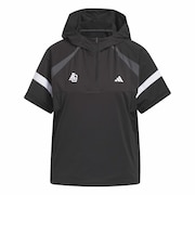 アディダス(adidas)ゴルフウェア アウター 防風 ハーフジップ フード付きアノラックジャケット QD442-KG0145 BLK