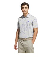 アディダス(adidas)ゴルフウェア CCメッシュ リーフプリント 半袖 ポロシャツ Q4572-KU1177 GRY