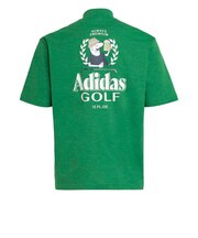 アディダス(adidas)ゴルフウェア 吸汗速乾 半袖モックネックシャツ CHIP バックグラフィック OGH74-KM0761 GRN