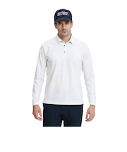 マンシングウエア(MUNSINGWEAR)ゴルフウェア 吸汗速乾モノグラム総柄プリント長袖ポロシャツ MG6FLS34M WH00