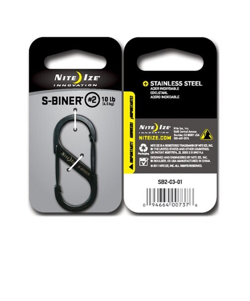 ナイトアイズ（NITE-IZE）防犯 防災 S-BINER ステンレススチール カラビナ SB2-03-01 ブラック