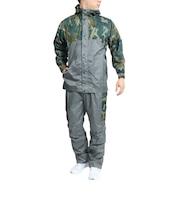 マック(Makku)レインウェア 上下セット 雨具 防水 透湿 軽量 クロスオーバーレインスーツ AS-8510 GR グレー