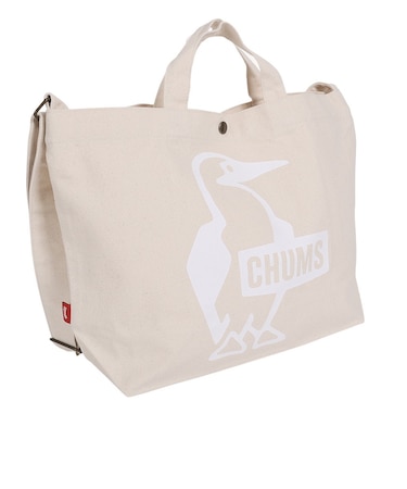 チャムス（CHUMS）収納力 抜群 A4サイズ ブービーバードロゴ ショルダーバッグ 手提げバッグ CH60-3494-W001 ホワイト マチ付