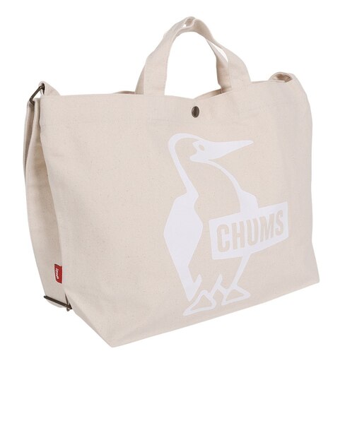 チャムス（CHUMS）収納力 抜群 A4サイズ ブービーバードロゴ ショルダーバッグ 手提げバッグ CH60-3494-W001 ホワイト マチ付