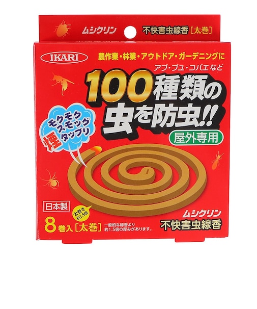 ムシクリン 不快害虫線香 8巻入太巻 屋外専用